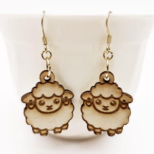 Farm Animal Earrings svg: Sheep Earring Laser Cut File