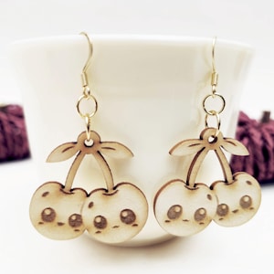 Cherries Earring svg Laser Cut Wood - Instant Download - Cnc Plans