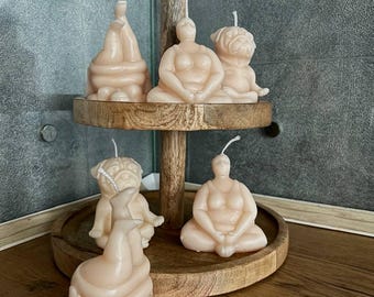 Handgefertigte Yoga-Kerze aus Bienenwachs