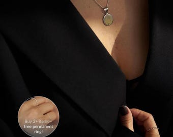 Silver Mirror Pendant, Round Mirror, Protective Symbol Necklace