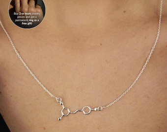 Lucky Pendant ,Science Jewelry, Minimalist Molecular Jewelry, Science Inspired Gift