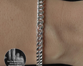Curb Chain Bracelet, Chunky Bracelet, Timeless Everyday Jewelry