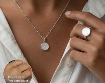 Mother of Pearl Set, Luxury Jewelry Set – Minimalist Sterling Silver Jewelry