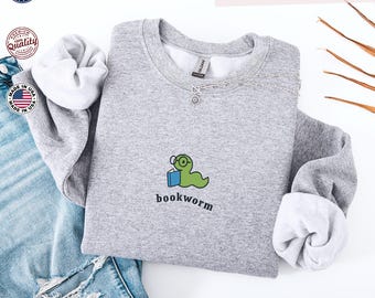 Sudadera bordada "Ratón de biblioteca": sudadera para amantes de los libros, atuendo literario, sudadera con capucha para profesores de lectura, camiseta para club de lectura, "Es un buen día para leer".