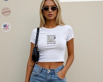 Camiseta bordada de ganso tonto para bebé, camiseta bordada "Go too silly", camiseta de ganso, regalo de camiseta divertida, camiseta divertida, regalo para ella, regalo bordado