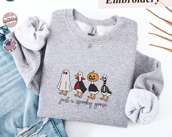 Sudadera de ganso en Halloween: sudadera con capucha de ganso espeluznante, divertida sudadera de ganso de Halloween, estética de terror otoñal, temporada espeluznante