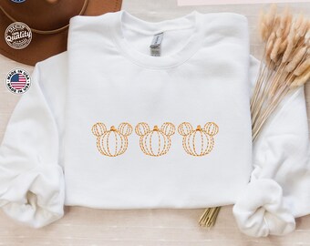 Sudadera con bordado de calabaza de Mickey: sudadera de Halloween espeluznante, sudadera con capucha de Halloween de Disney, regalo de Halloween de Disney