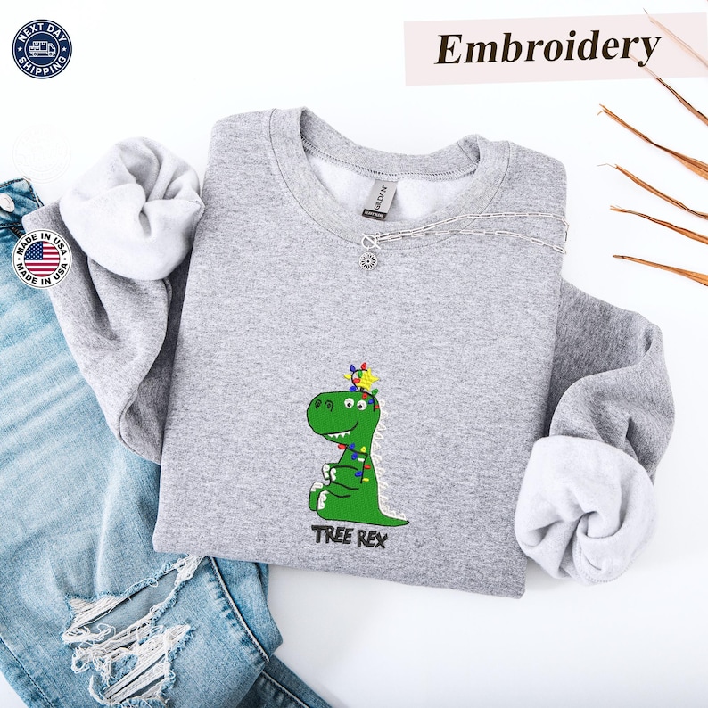 Tree Rex jultröja, Disney-julklapp, Toy Story-hoodie, jultröja, Tree Rex-hoodie, broderad skjorta, present bild 1