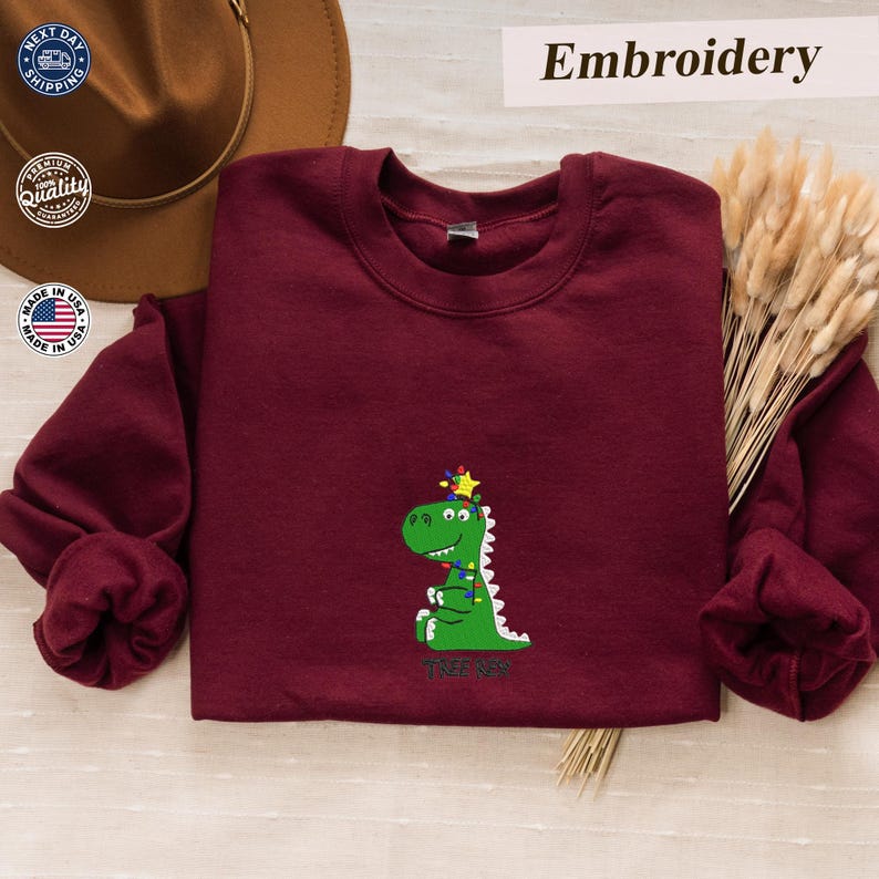 Tree Rex jultröja, Disney-julklapp, Toy Story-hoodie, jultröja, Tree Rex-hoodie, broderad skjorta, present bild 5
