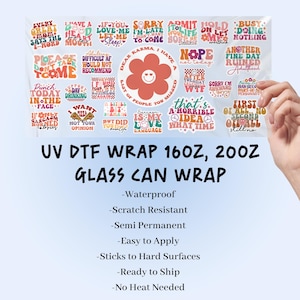 UV DTF Gang Sheet | 22 Inch Custom Wraps | Glass Can Stickers | Wood Metal Cup Decals | Waterproof UV Transfers | Ready to Apply Decals