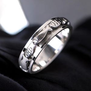 Swimming Fish Ring | Silver Fish Spinner Ring | Adjustable Fish Ring | Anxiety Ring | Unisex Ring | Gift
