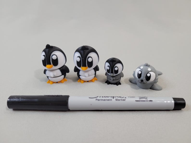 Cubicle Critters 3D Printed Penguin Diorama Winter Polar Scene Desk ...