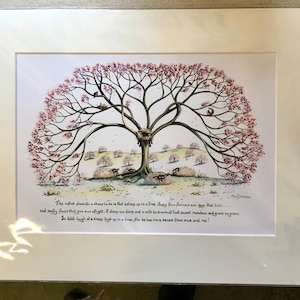 Impresión firmada de la oveja Snoozey Ewesy, a partir de una acuarela del artista británico Mark Denman