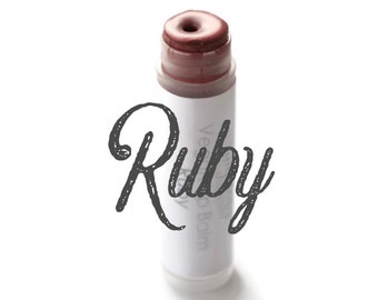 Ruby Tinted Vegan Lip Balm – Peppermint, Moisturizing Coconut Oil