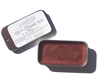 Bio Lippe + Wange Tönung - Fig Schatten | Creme Lipstick | Bio Lippe | Warmen rosa Lippenbalsam | Feuchtigkeitsspendende | Vegane Kosmetik | Mineral Make-up