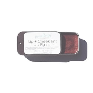Organic Lip Cheek Tint Fig Shade Cream Lipstick Organic Lip Warm Pink Lip Balm Moisturizing Vegan Cosmetics Mineral Makeup image 2