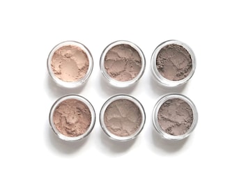 Coffret d'ombres à paupières minérales - Ombres à paupières neutres - Nuances de brun taupe
