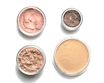 Mineral Makeup Starter Set choose your own shades | Mineral Foundation | Mineral Blush | Mineral Eyeshadow | Finishing Powder | Oil Control