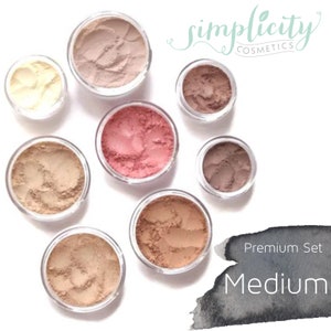 Mineral Makeup Premium Set Medium Warm Foundation Blush Sheer Powder Bronzer Eyeshadow Under Eye Concealer image 5