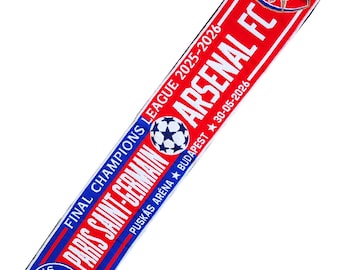 écharpe afc arsenal x paris finale de la ligue des champions 2026 écharpes collection fan supporter