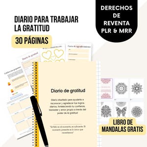 Gratitude Journal, Emotional Intelligence, Daily Gratitude Journal, Mental Health, PLR & MRR, Resale Rights, Self-Awareness