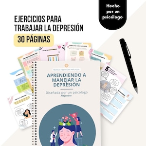 Hojas para trabajar la depresión, Hojas de terapia de salud mental, Plan de salud mental, Terapia, Psicología, Diario de Salud Mental