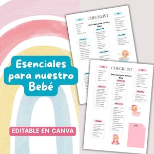 Lista de verificación de elementos esenciales para bebés, elementos imprescindibles para recién nacidos, lista de verificación imprimible