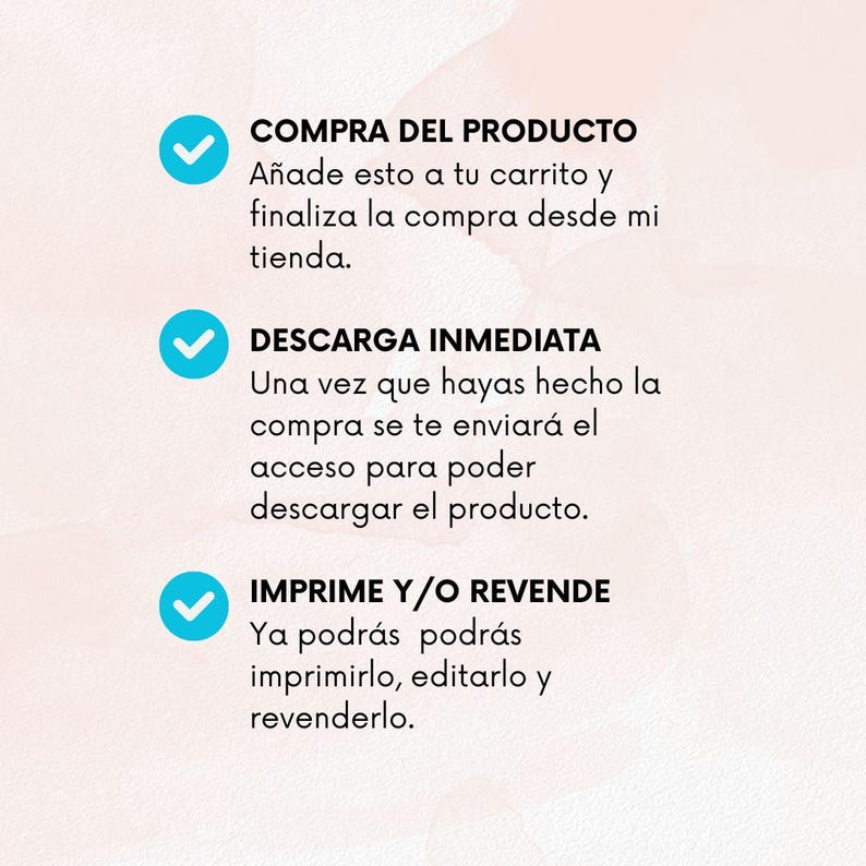 May include: A blue checkmark icon with the text "COMPRA DEL PRODUCTO" above it. The text below the icon reads "A&ntilde;ade esto a tu carrito y finaliza la compra desde mi tienda."