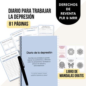 Depression Diary, Emotions Diary, Mental Health, Mindwork Diary, PLR & MRR, Resale Right, Self-Care, Psychology