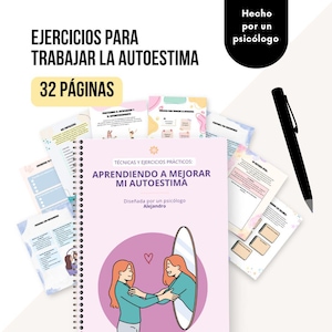 Hojas para trabajar la Autoestima, Hojas de Trabajo Amor Propio, Diario de Autoestima, Plan de salud mental, Ejercicios Autoestima, Terapia