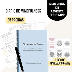 Mindfulness Journal, Calm Your Mind, Mental Health, Mental Work Journal, PLR & MRR, Resale Right, Self-Care Journal