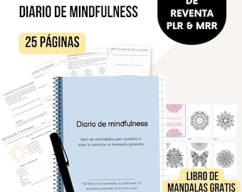 Mindfulness Journal, Calm Your Mind, Mental Health, Mental Work Journal, PLR & MRR, Resale Right, Self-Care Journal