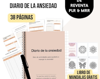 Anxiety Diary, Anxiety Worksheets, Mental Health Plan, Anxiety Exercises, Therapy, PLR & MRR, Resale Rights
