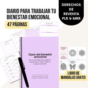 Diario de Bienestar Emocional, Diario de Emociones, Salud mental, Inteligencia Emocional, PLR & MRR, Derecho de reventa, Autoconciencia