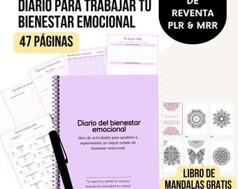Emotional Wellbeing Journal, Emotions Journal, Mental Health, Emotional Intelligence, PLR & MRR, Resale Rights, Self-Awareness