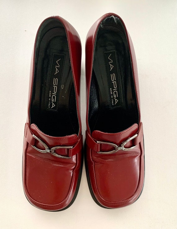 Women's Size 5 Vintage VIA SPIGA Oxblood Red Desi… - image 10