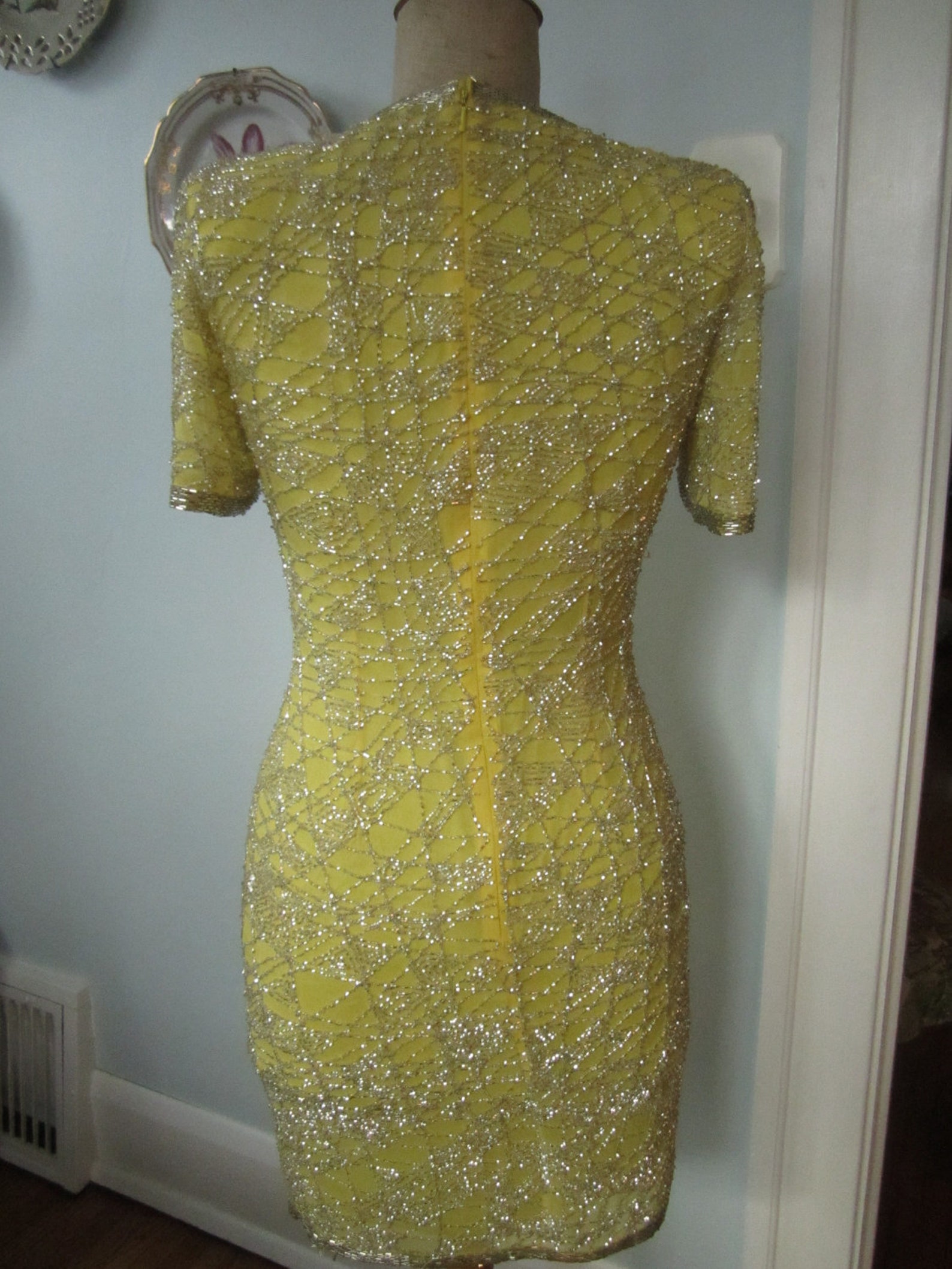 Vintage Bergdorf Goodman Bugle Beaded Cocktail Dress Petite Etsy