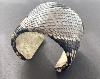 Genuine Snakeskin Erickson Beamon Modern Fashion Cuff Bracelet