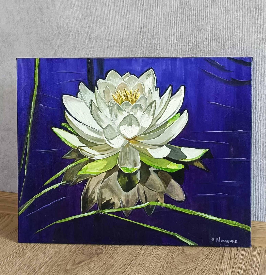Original Oil Painting Lotus Oil Painting Oil Painting Canvas Landscape ...