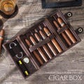 Handcrafted Leather Cigar Box - Personalized Travel Cigar Case with 7 Slots, Custom Double-Open Cigar Humidor for Men