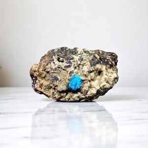 Natural Cavansite Crystal Ore - Blue Cavansite Specimen, Raw Crystal Stone, Mineral Collection, Meditation Crystals, Home Decor Gift