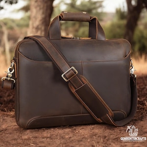Sac de voyage personnalisé en cuir pleine fleur 16 pouces pour ordinateur portable porte-documents cartable sac de travail de bureau sac à dos de week-end sac à dos cadeau