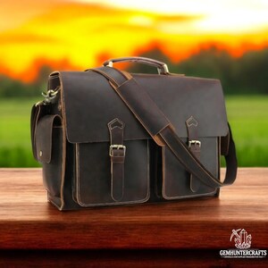 Sac de travail rétro en cuir personnalisé pour homme, porte-documents pour ordinateur portable 17 pouces, sac de bureau en cuir personnalisé, sac à bandoulière vintage pour homme