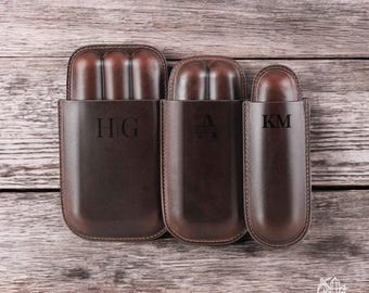 Portasigari in pelle personalizzato - Humidor da viaggio, regalo per lo sposo