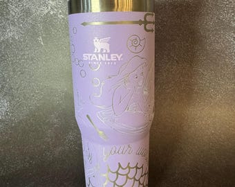 Ocean Dream Engraved Stanley Tumbler 40oz - Mermaid-Inspired Coastal Adventure Cup