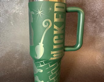 Wickedly Magical Engraved Stanley Tumbler - 40oz- Defy Gravity Inspired Drinkware