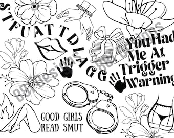 Smut Book Tumbler SVG - lasergravure Lightburn-bestand - digitale download - pittige lezing - leesgrage cadeau - naadloos ontwerp roterende laserwikkel,