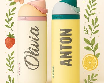 Personalized Owala FreeSip Water Bottle | Laser Engraved 24, 32, 40 oz | Custom Font & Icon | Gift for Her, Him, Kids, Owala Water Bottle