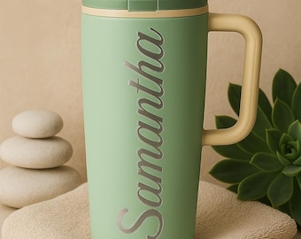 Personalized Owala FreeSip Tumbler | Laser Engraved 40 oz | Custom Font & Icon | Spa Gift for her Owala Water Bottle