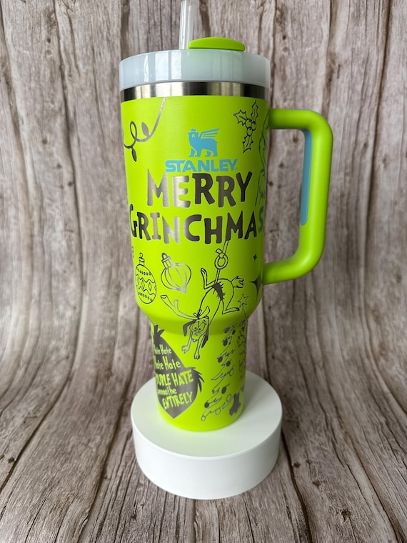 Custom Merry Grinchmas Tumbler. Engraved 40 Oz Stanley Cup With